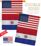 Paraguay US Friendship - Nationality Flags of the World Vertical Impressions Decorative Flags HG140482 Made In USA