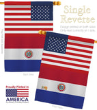 Paraguay US Friendship - Nationality Flags of the World Vertical Impressions Decorative Flags HG140482 Made In USA