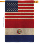 Paraguay US Friendship - Nationality Flags of the World Vertical Impressions Decorative Flags HG140482 Made In USA