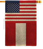 Peru US Friendship - Nationality Flags of the World Vertical Impressions Decorative Flags HG140483 Made In USA