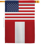 Peru US Friendship - Nationality Flags of the World Vertical Impressions Decorative Flags HG140483 Made In USA