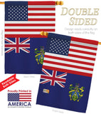 Pitcairn Islands US Friendship - Nationality Flags of the World Vertical Impressions Decorative Flags HG140485 Made In USA