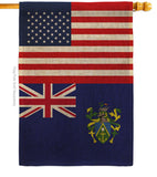 Pitcairn Islands US Friendship - Nationality Flags of the World Vertical Impressions Decorative Flags HG140485 Made In USA