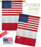 Poland US Friendship - Nationality Flags of the World Vertical Impressions Decorative Flags HG140486 Made In USA