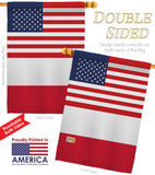 Poland US Friendship - Nationality Flags of the World Vertical Impressions Decorative Flags HG140486 Made In USA