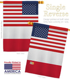 Poland US Friendship - Nationality Flags of the World Vertical Impressions Decorative Flags HG140486 Made In USA