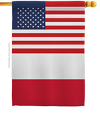 Poland US Friendship - Nationality Flags of the World Vertical Impressions Decorative Flags HG140486 Made In USA