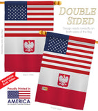 Poland w/Eagle US Friendship - Nationality Flags of the World Vertical Impressions Decorative Flags HG140487 Made In USA