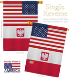 Poland w/Eagle US Friendship - Nationality Flags of the World Vertical Impressions Decorative Flags HG140487 Made In USA