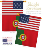 Portugal US Friendship - Nationality Flags of the World Vertical Impressions Decorative Flags HG140488 Made In USA