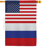 Russian Rep. US Friendship - Nationality Flags of the World Vertical Impressions Decorative Flags HG140492 Made In USA