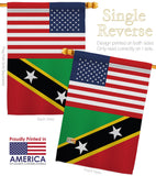 Saint Kitts & Nevis US Friendship - Nationality Flags of the World Vertical Impressions Decorative Flags HG140495 Made In USA