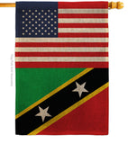 Saint Kitts & Nevis US Friendship - Nationality Flags of the World Vertical Impressions Decorative Flags HG140495 Made In USA