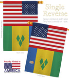 Saint Vincent US Friendship - Nationality Flags of the World Vertical Impressions Decorative Flags HG140497 Made In USA