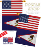 Samoa - American US Friendship - Nationality Flags of the World Vertical Impressions Decorative Flags HG140498 Made In USA