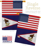 Samoa - American US Friendship - Nationality Flags of the World Vertical Impressions Decorative Flags HG140498 Made In USA