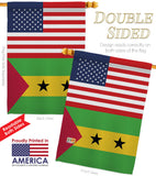 Sao Tome and Principe US Friendship - Nationality Flags of the World Vertical Impressions Decorative Flags HG140638 Made In USA