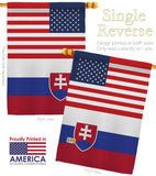 Slovakia US Friendship - Nationality Flags of the World Vertical Impressions Decorative Flags HG140647 Made In USA