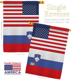 Slovenia US Friendship - Nationality Flags of the World Vertical Impressions Decorative Flags HG140648 Made In USA