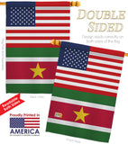 Suriname US Friendship - Nationality Flags of the World Vertical Impressions Decorative Flags HG140656 Made In USA