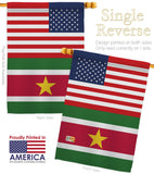 Suriname US Friendship - Nationality Flags of the World Vertical Impressions Decorative Flags HG140656 Made In USA