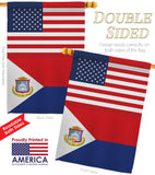 St. Martin US Friendship - Nationality Flags of the World Vertical Impressions Decorative Flags HG140657 Made In USA