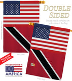 Trindad & Tobago US Friendship - Nationality Flags of the World Vertical Impressions Decorative Flags HG140669 Made In USA