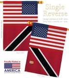 Trindad & Tobago US Friendship - Nationality Flags of the World Vertical Impressions Decorative Flags HG140669 Made In USA