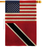 Trindad & Tobago US Friendship - Nationality Flags of the World Vertical Impressions Decorative Flags HG140669 Made In USA