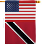 Trindad & Tobago US Friendship - Nationality Flags of the World Vertical Impressions Decorative Flags HG140669 Made In USA