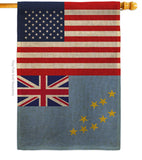 Tuvalu US Friendship - Nationality Flags of the World Vertical Impressions Decorative Flags HG140674 Made In USA