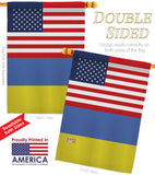 Ukraine US Friendship - Nationality Flags of the World Vertical Impressions Decorative Flags HG140676 Made In USA