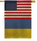 Ukraine US Friendship - Nationality Flags of the World Vertical Impressions Decorative Flags HG140676 Made In USA