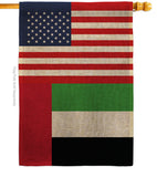 United Arab Emirates US Friendship - Nationality Flags of the World Vertical Impressions Decorative Flags HG140677 Made In USA