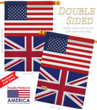 United Kingdom US Friendship - Nationality Flags of the World Vertical Impressions Decorative Flags HG140678 Made In USA