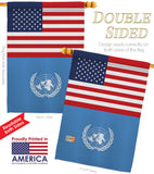 United Nations US Friendship - Nationality Flags of the World Vertical Impressions Decorative Flags HG140679 Made In USA