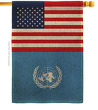 United Nations US Friendship - Nationality Flags of the World Vertical Impressions Decorative Flags HG140679 Made In USA