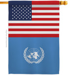 United Nations US Friendship - Nationality Flags of the World Vertical Impressions Decorative Flags HG140679 Made In USA