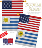 Uruguay US Friendship - Nationality Flags of the World Vertical Impressions Decorative Flags HG140680 Made In USA