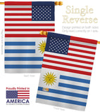 Uruguay US Friendship - Nationality Flags of the World Vertical Impressions Decorative Flags HG140680 Made In USA