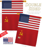 USSR US Friendship - Nationality Flags of the World Vertical Impressions Decorative Flags HG140681 Made In USA