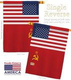 USSR US Friendship - Nationality Flags of the World Vertical Impressions Decorative Flags HG140681 Made In USA