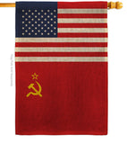 USSR US Friendship - Nationality Flags of the World Vertical Impressions Decorative Flags HG140681 Made In USA