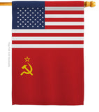 USSR US Friendship - Nationality Flags of the World Vertical Impressions Decorative Flags HG140681 Made In USA