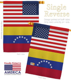 Venezuela US Friendship - Nationality Flags of the World Vertical Impressions Decorative Flags HG140686 Made In USA