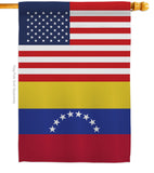 Venezuela US Friendship - Nationality Flags of the World Vertical Impressions Decorative Flags HG140686 Made In USA