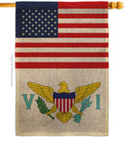 Virgin Islands US Friendship - Nationality Flags of the World Vertical Impressions Decorative Flags HG140690 Made In USA