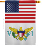 Virgin Islands US Friendship - Nationality Flags of the World Vertical Impressions Decorative Flags HG140690 Made In USA