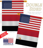 Yemen US Friendship - Nationality Flags of the World Vertical Impressions Decorative Flags HG140692 Made In USA