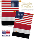 Yemen US Friendship - Nationality Flags of the World Vertical Impressions Decorative Flags HG140692 Made In USA